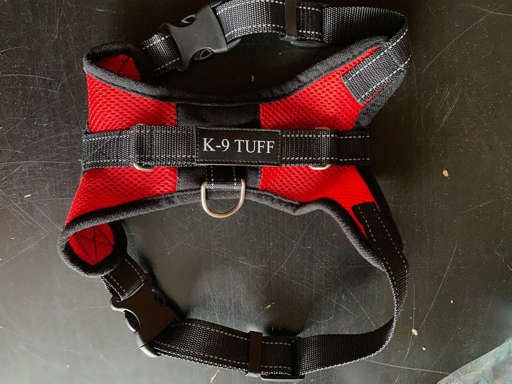 Dog Harness With Handle Medium, No Pull Reflective Adjustable , Red