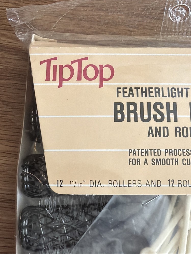SEALED Tip Top Featherlight Professional 12 Brush Rollers & Pins 11/16” Diameter