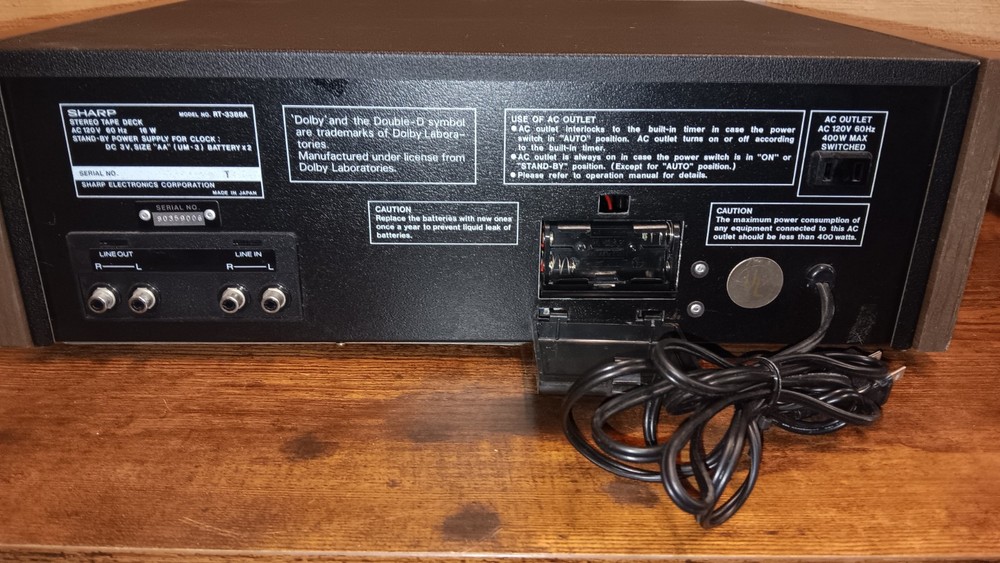 SHARP RT-3388A COMPUTER CONTROLLED CASSETTE DECK PLAYER