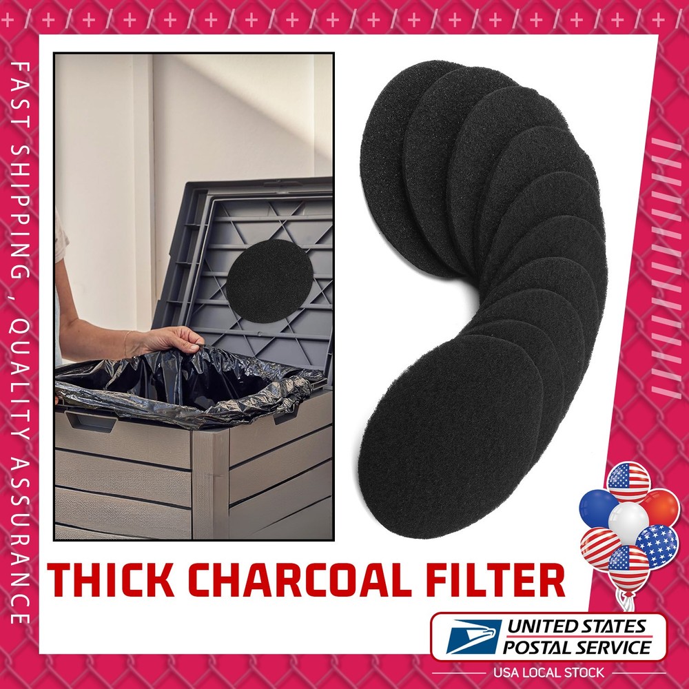 10 Pieces Activated Carbon Compost Bin Filter - Extra Thick Indoor Deodorization