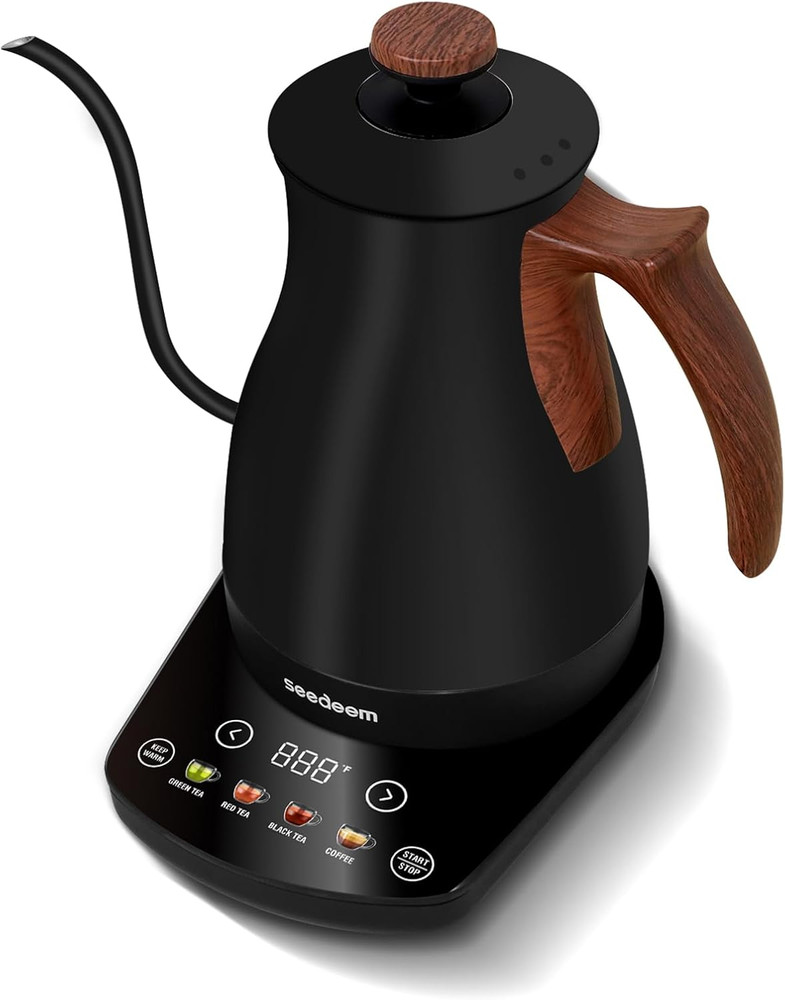 SEEDEEM Gooseneck Electric Kettle Full Touch Screen 1200W Electric Tea & Coffee
