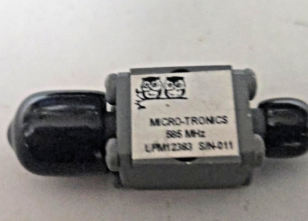 Micro-Tronics LPM12383 lowpass filter 585 Mhz tested Data