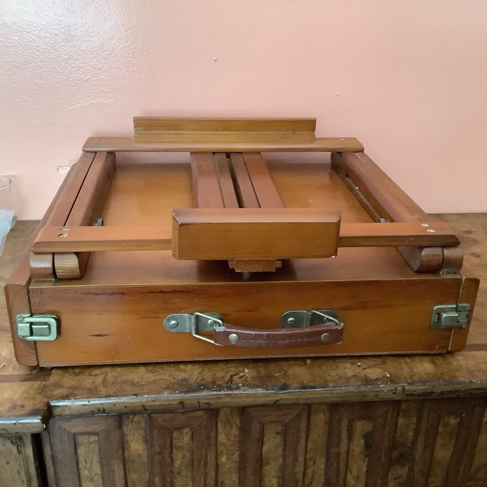 Wood Easel Table-Top Model Adjustable Portable With Double Drawer Handle