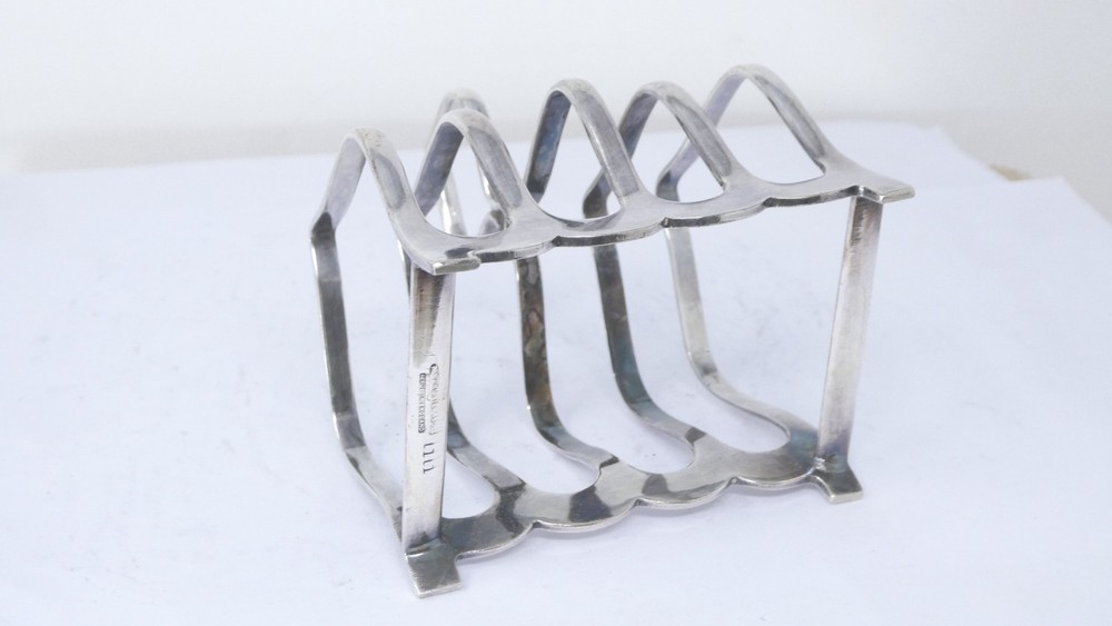 4 Four Slice Toast Rack Arched Divider Silver Plated EPNS Tableware Stand Holder