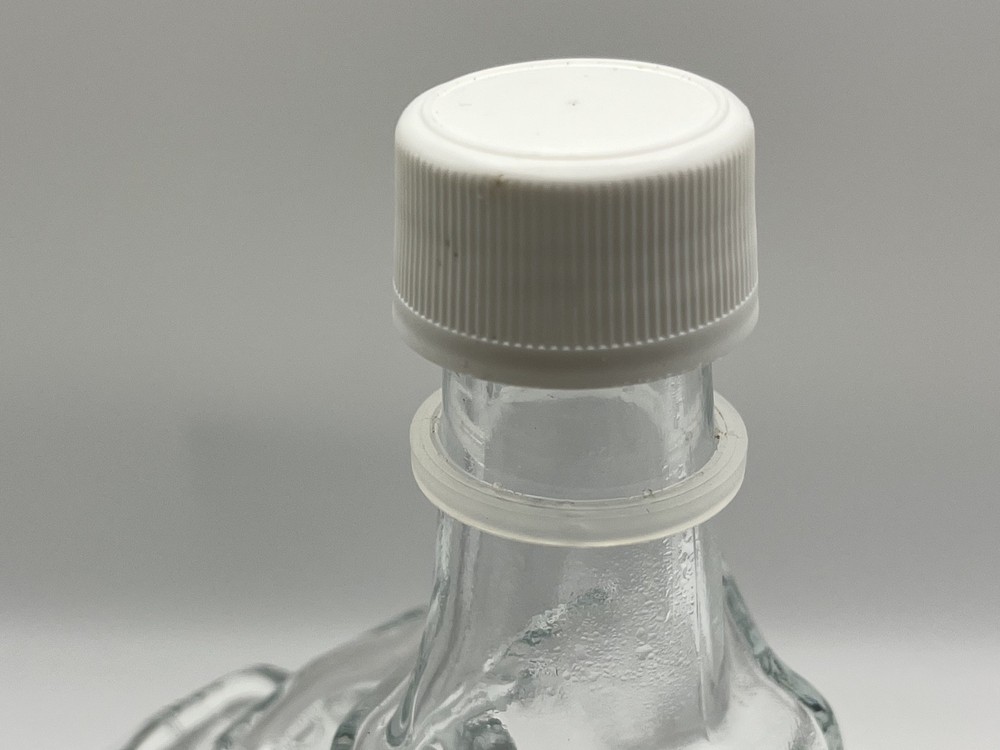 Maple Leaf Shape Clear Glass Syrup Bottle w/Top Cap Lid Front Embossed Jar Empty