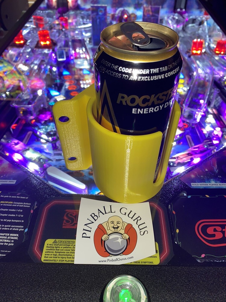 Pinball Machine Cup/Drink/Pop/Soda Holder Front or Side Mount - YELLOW