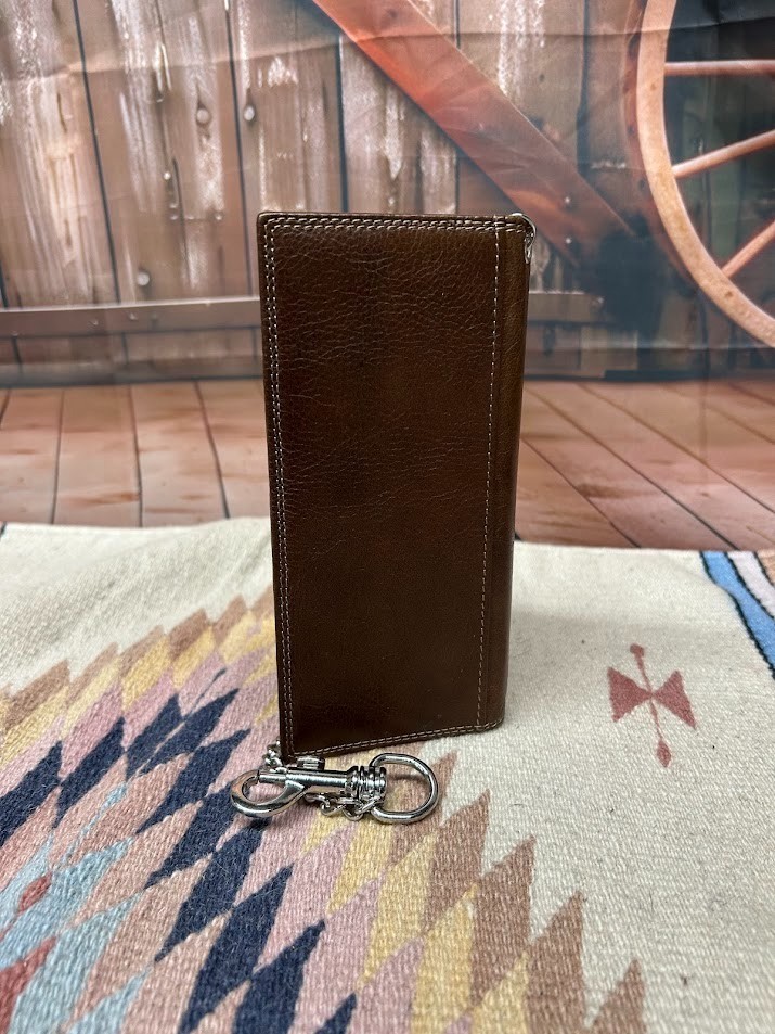 Brown Leather Chain Wallet