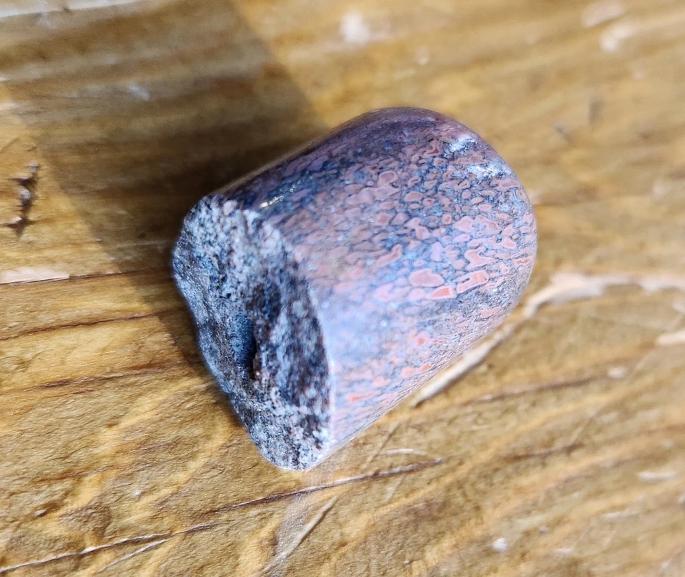 Large live edge dinobone gembone bead