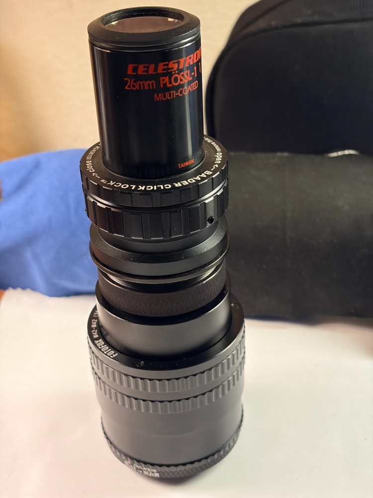 Baader Astro System ClickLock T2 Dovetail + 2" Extensions + Celestron 26mm Ploss