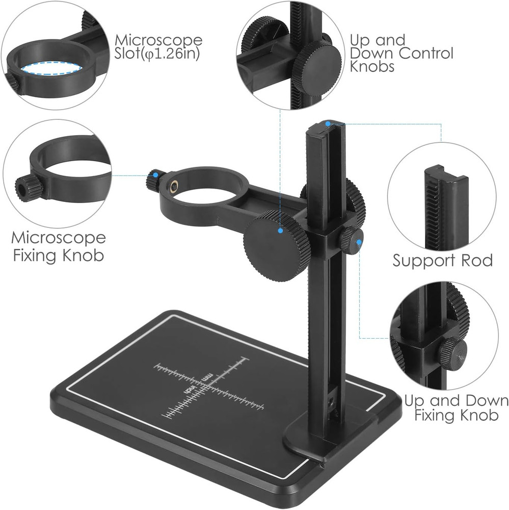 Microscope Stand, Mini Digital Microscope Stand Magnifier Camera up and down Adj
