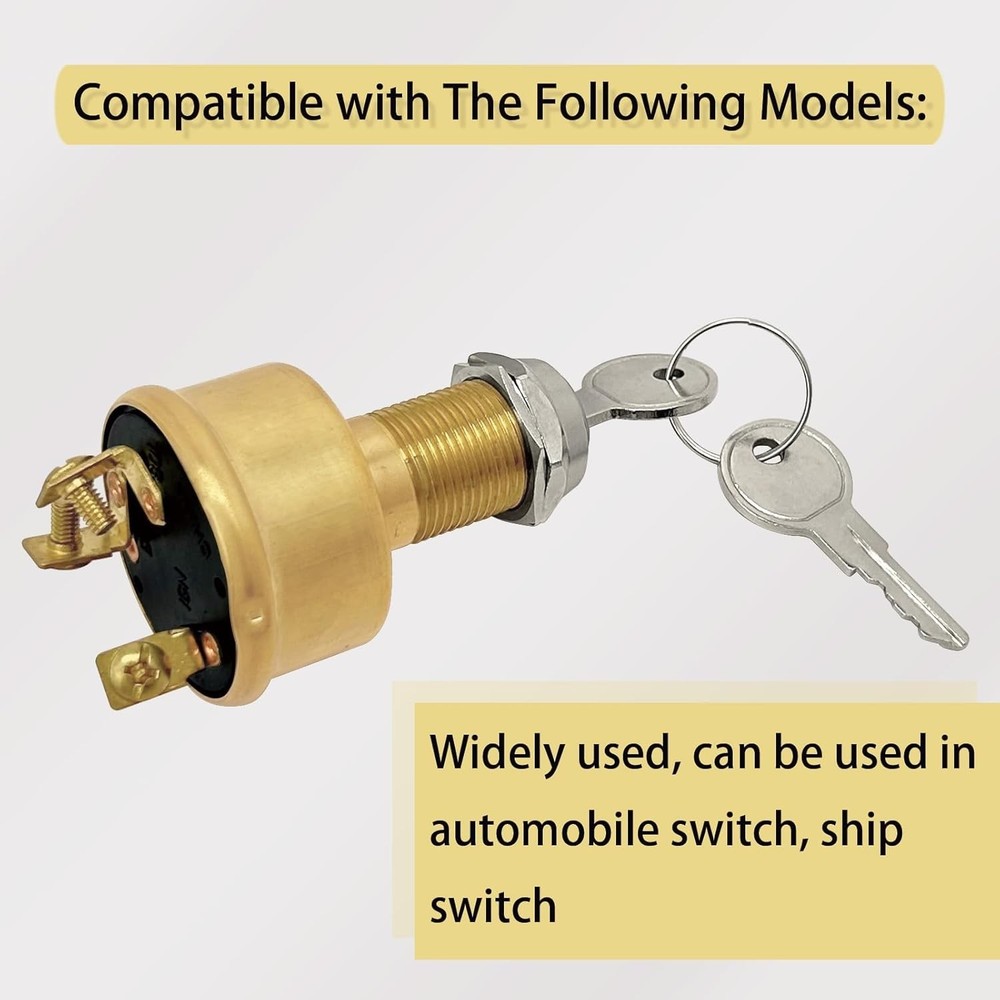 Durable Brass Marine Ignition Switch 3-Position for Secure Operation MP39060-1