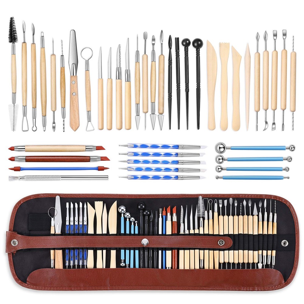 Pottery Clay Sculpting Tools 43Pcs Double Sided Ceramic Clay Carving Tool Set...
