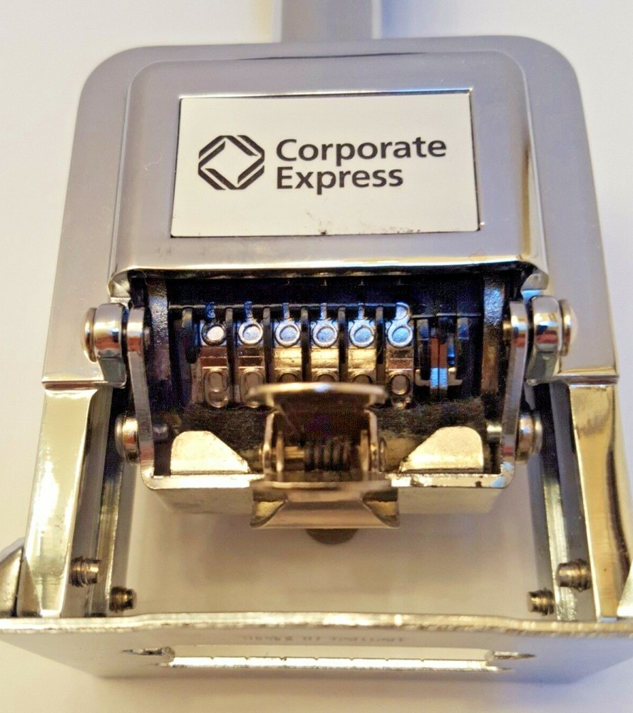 Corporate Express Automatic Numbering Machine CEB20013 Chrome 6 Wheels 7 Actions