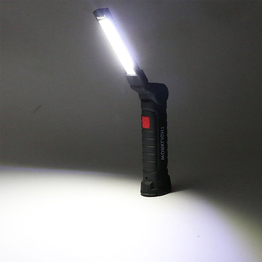 Magnetic Rechargeable COB LED RED Work Light Lamp Flashlight Folding Torch