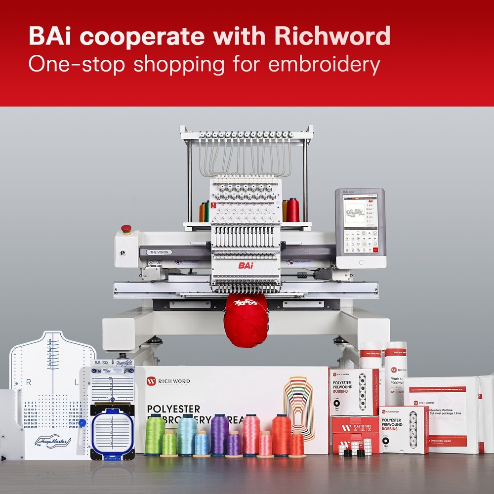 BAi THE VISlON Commercial Embroidery Machine Computerized CAP With Accessories