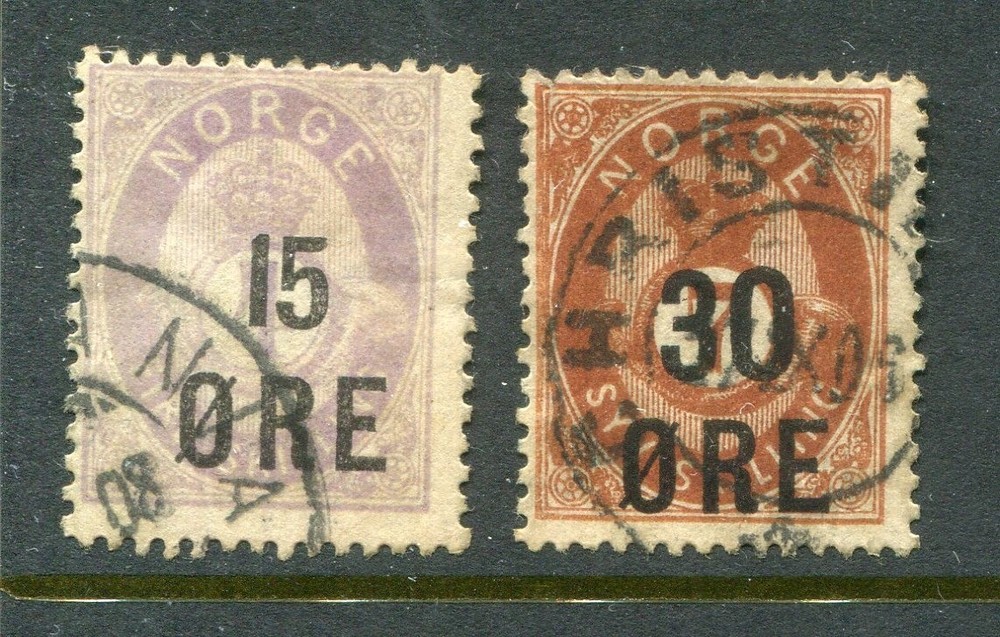 Norway #62-63 Post Horn Surcharge Set [Used]