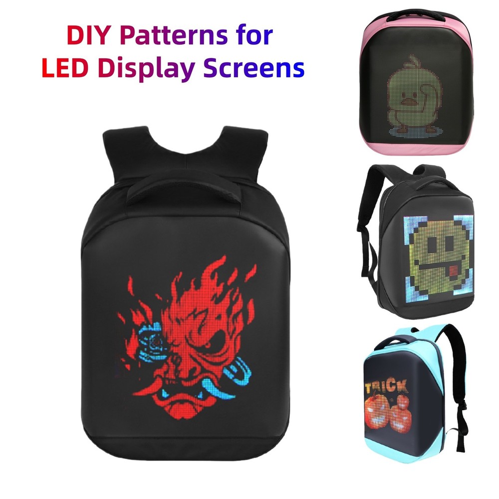 Programmable LED Display Backpack | Large Capacity Durable Rucksack with Custom