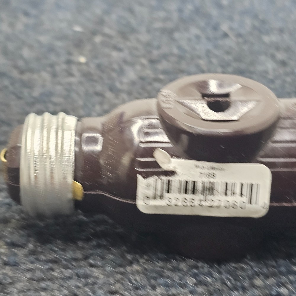 (QTY 10) Eaton 718B-BOX: Pull Chain Socket Adapter with 2 Side Outlet, Brown