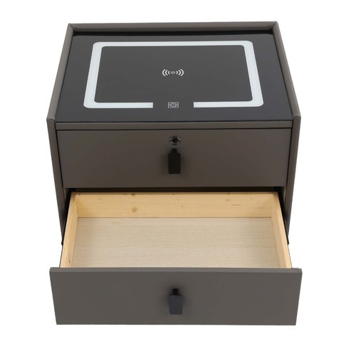 Bluetooth Speaker Smart Bedside Table Cabinet with Light USB& Wireless Charging