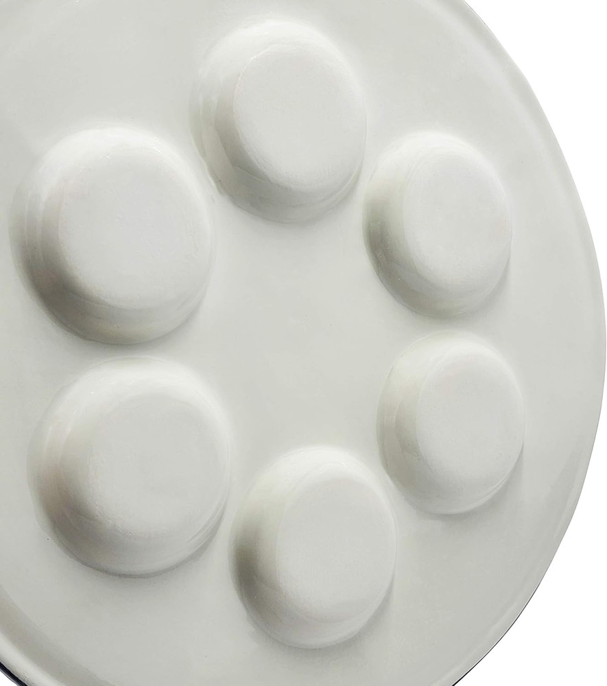 Ceramic Seder Plate Renaissance Design Passover Plate, 12" Inch Diameter - Blue