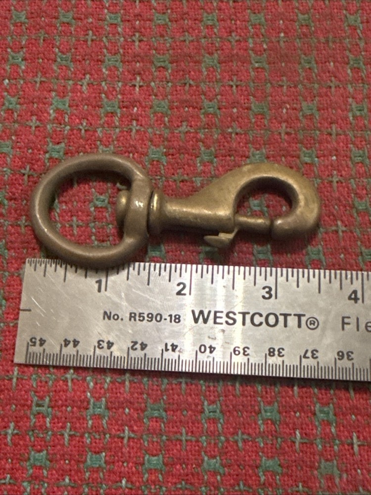 Vintage Solid Brass Swivel Snap Hook Antique Brass