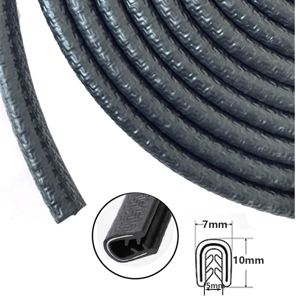 Edge Trim Black Small, Flexible PVC Protector,Rubber U 32FT,