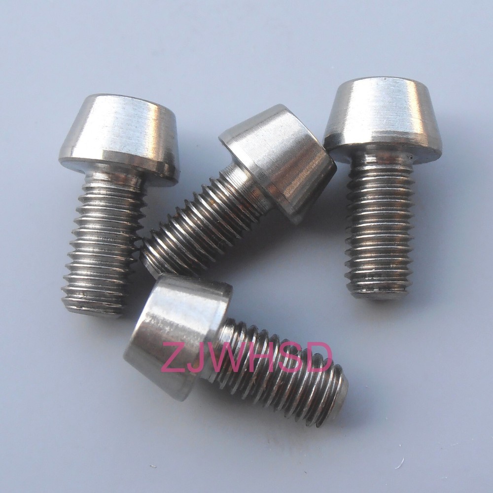 4pcs M5 x 10 Titanium Ti Screw Bolt Allen Hex Taper Socket Cap Head