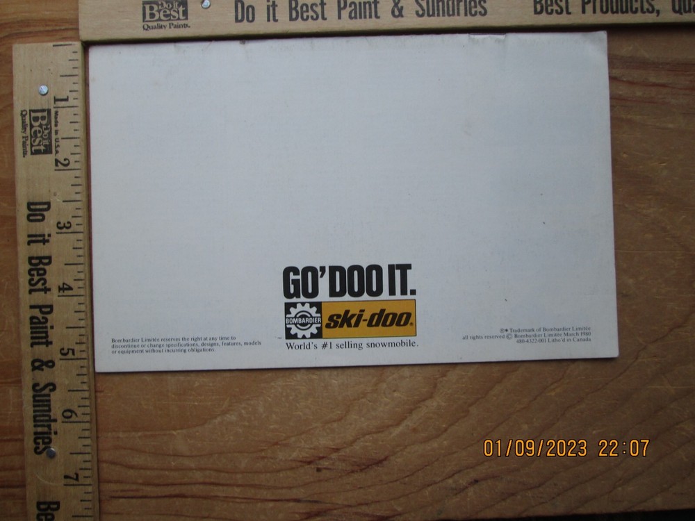 1981 Ski-doo nothing else will doo brochure