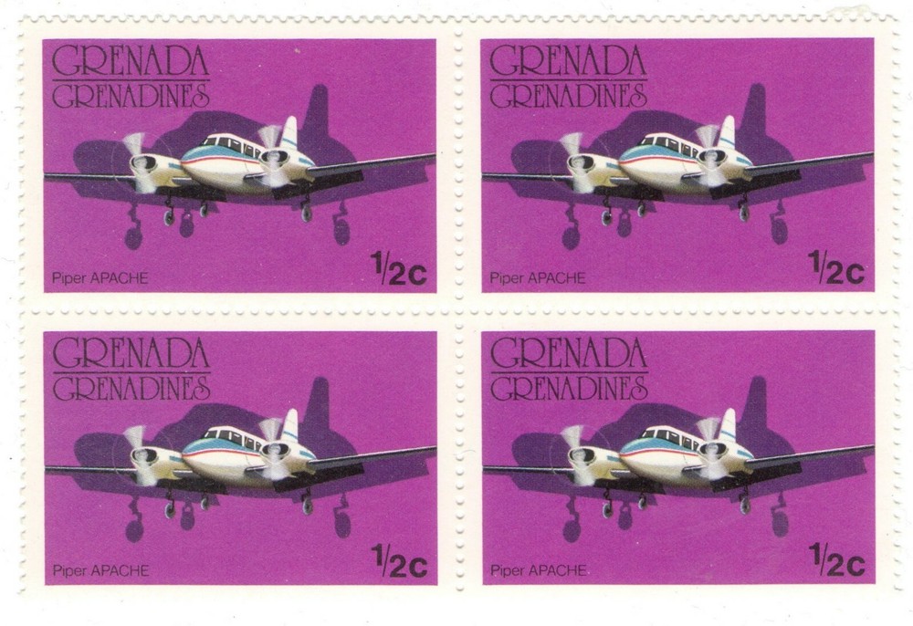 1976 Grenada Grenadines Block:  Aircraft (Piper Apache)