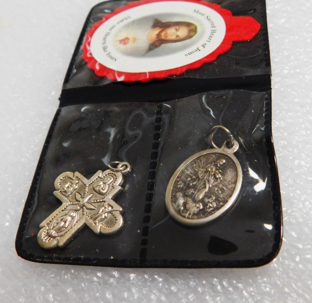 2 HOLY CATHOLIC POCKET SHRINES - AS DISTRIBUTED BY CHAPLAINS