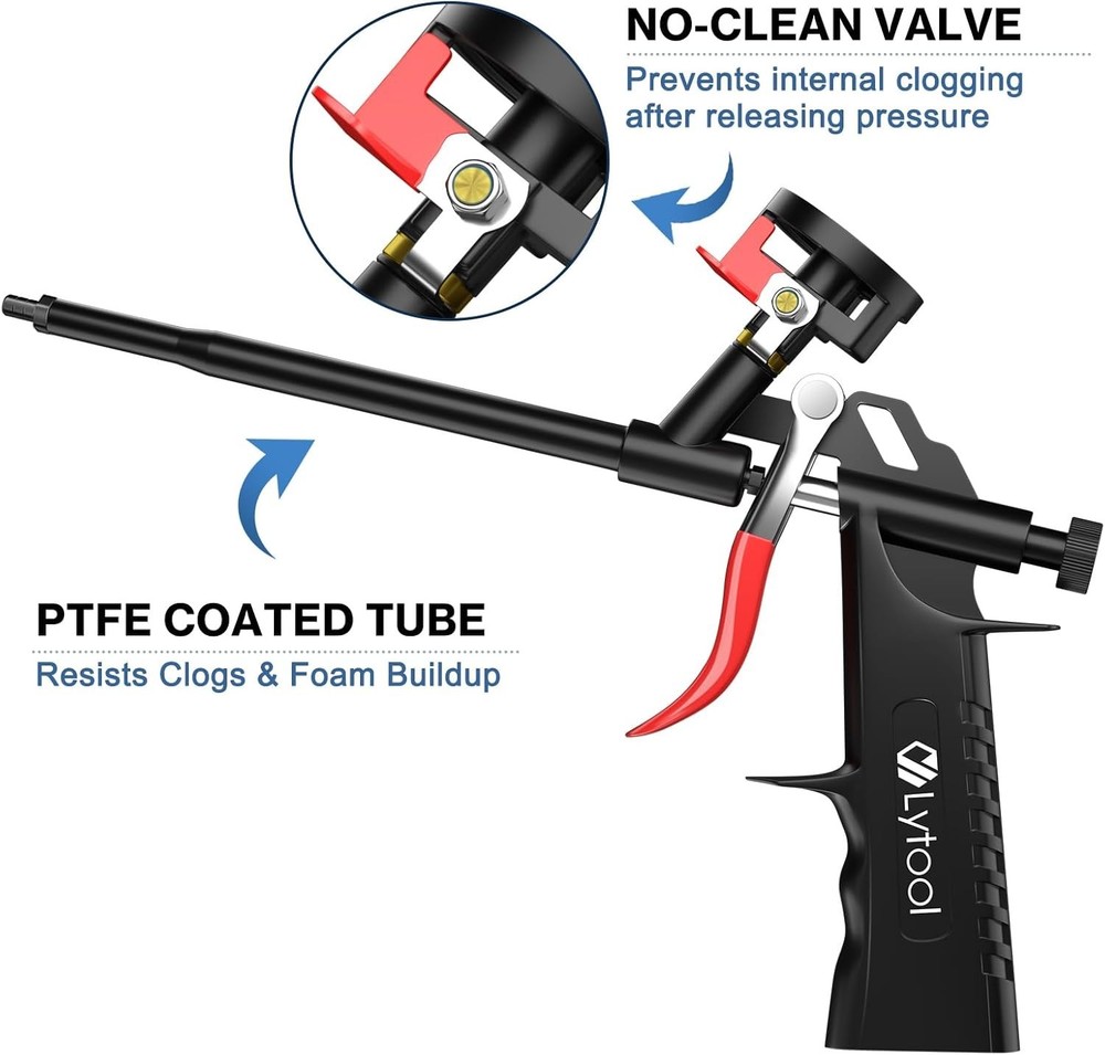 Adjustable Foam Applicator Gun - Hand-Powered No-Clean Design for Home Projects