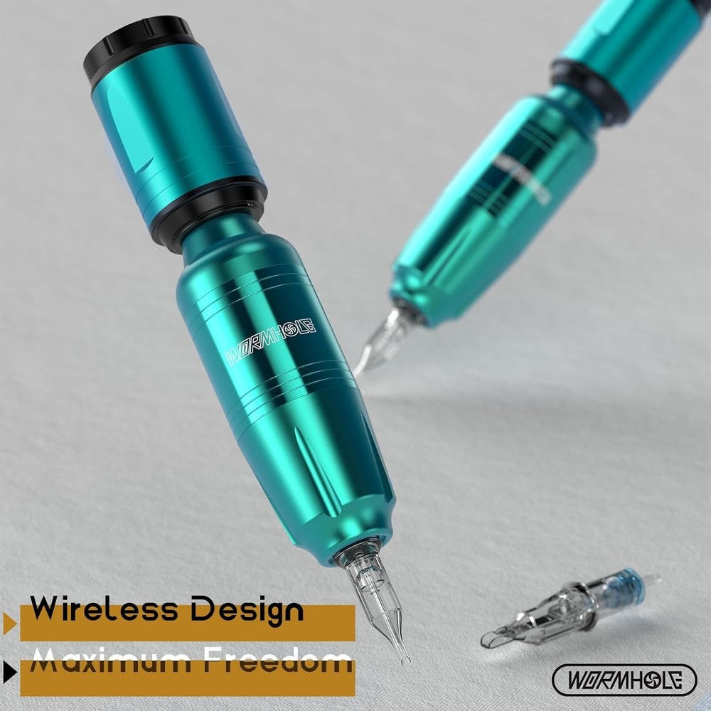 Wireless Tattoo Kit Complete for Beginners Pen Machine with Power Supply Needles