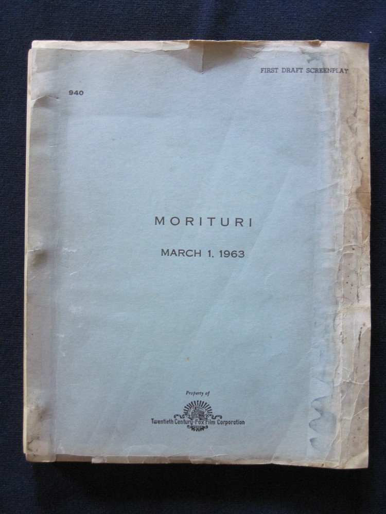 ORIGINAL 1ST DRAFT SCRIPT - MORITURI - STARRING MARLON BRANDO & YUL BRYNNER