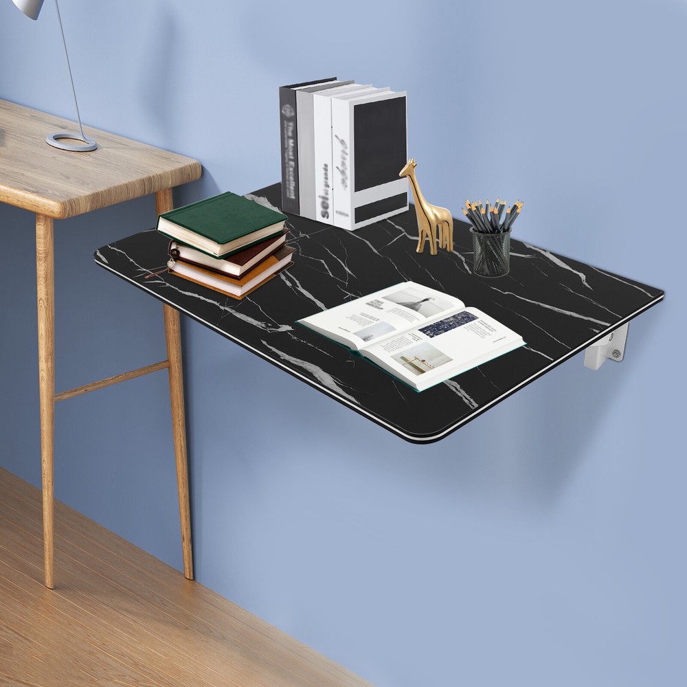Modern Folding Wall Desk Wall-mounted Folding Table Foldable Table Black Indoor
