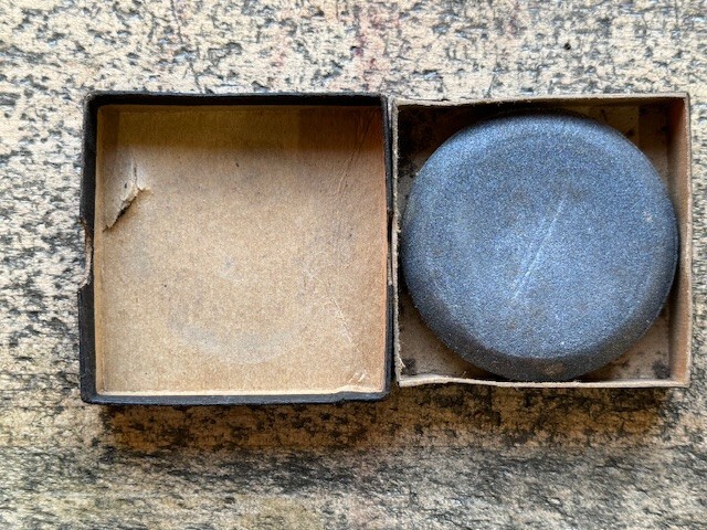 Vintage Montgomery Ward Round Axe Tool Sharpening Stone 3" x 5/8"