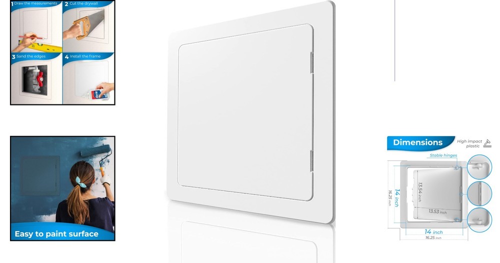 Easy-Install 14 x 14 Inch Access Panel - Impact Resistant & Paintable Finish