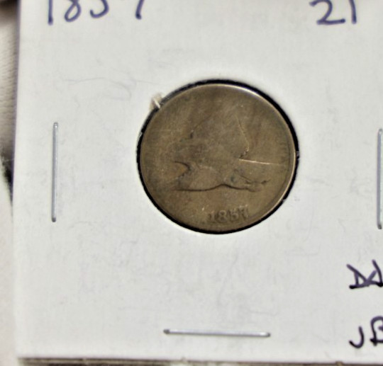 1857 US Flying Eagle 1c G (Cleaned)