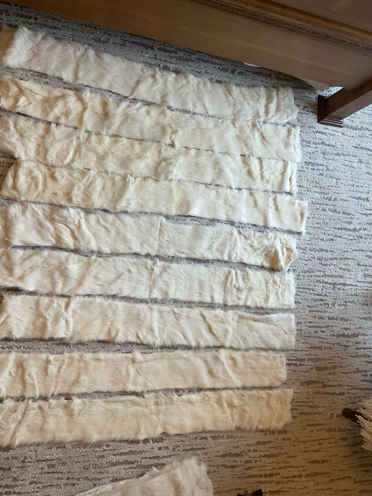 Rabbit Fur- Creamy white 5” X 45” Strips