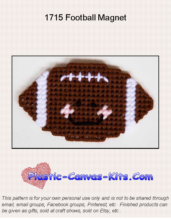 Football Magnet-Plastic Canvas Pattern or Kit