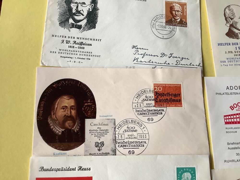 Germany commemorative 12 postal stamps covers items Ref A577