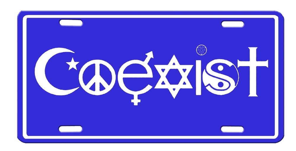 Coexist High Gloss License Plate