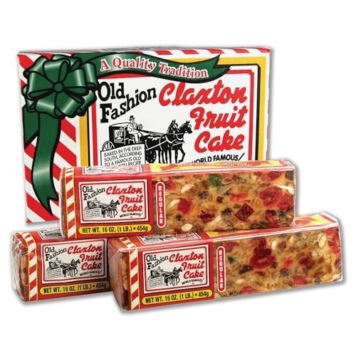 Claxton Fruit Cake, 3 Pack, Regular Recipe, 1 lb, Fresh