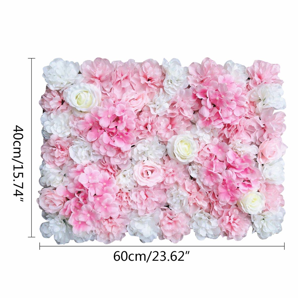 12PCS Artificial Wall Floral Backdrop Decor Flower Wall Panel Artificial Flower
