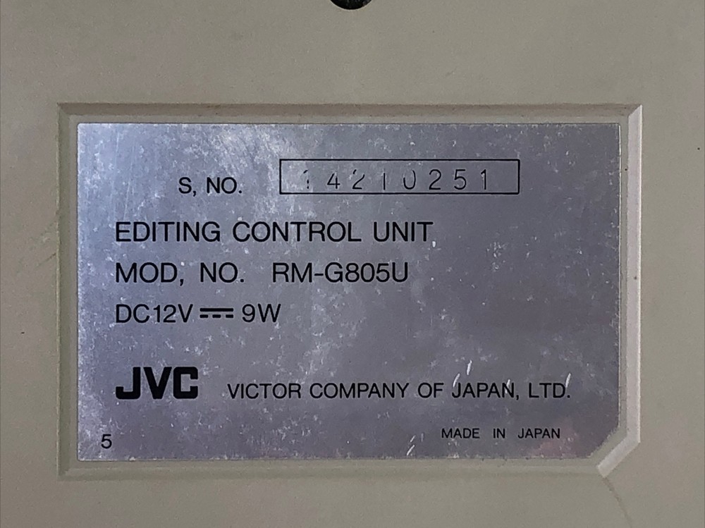 JCV Model RM-G805U Video Editing Controller