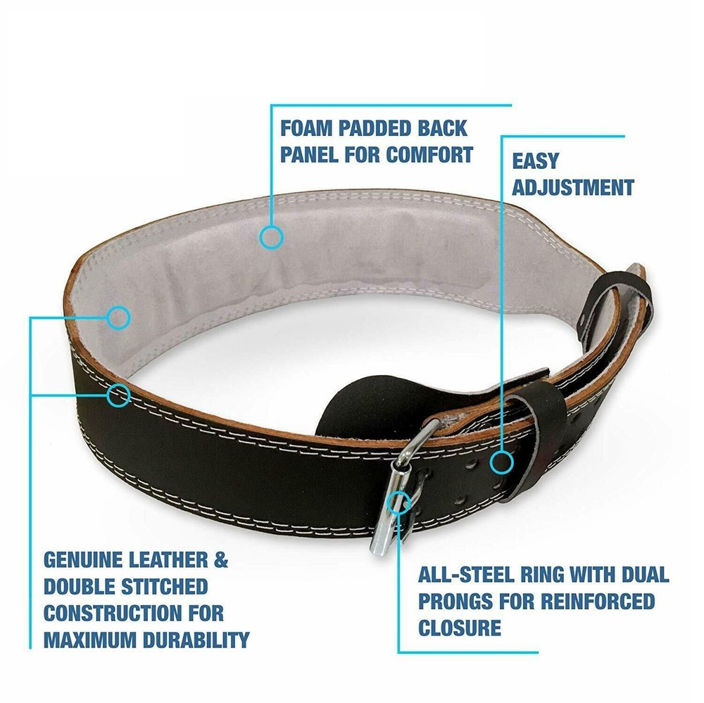 4" Leather Weight Lifting Belt Medium Valeo