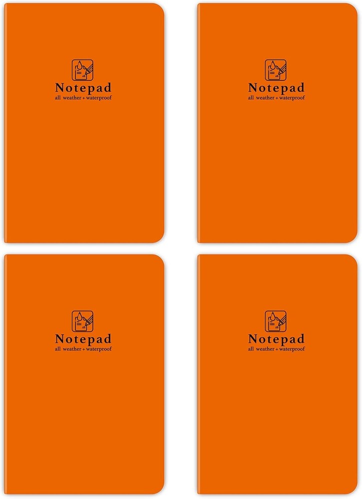 4 Pack All-Weather Memo Pocket Notebook Waterproof Notepad