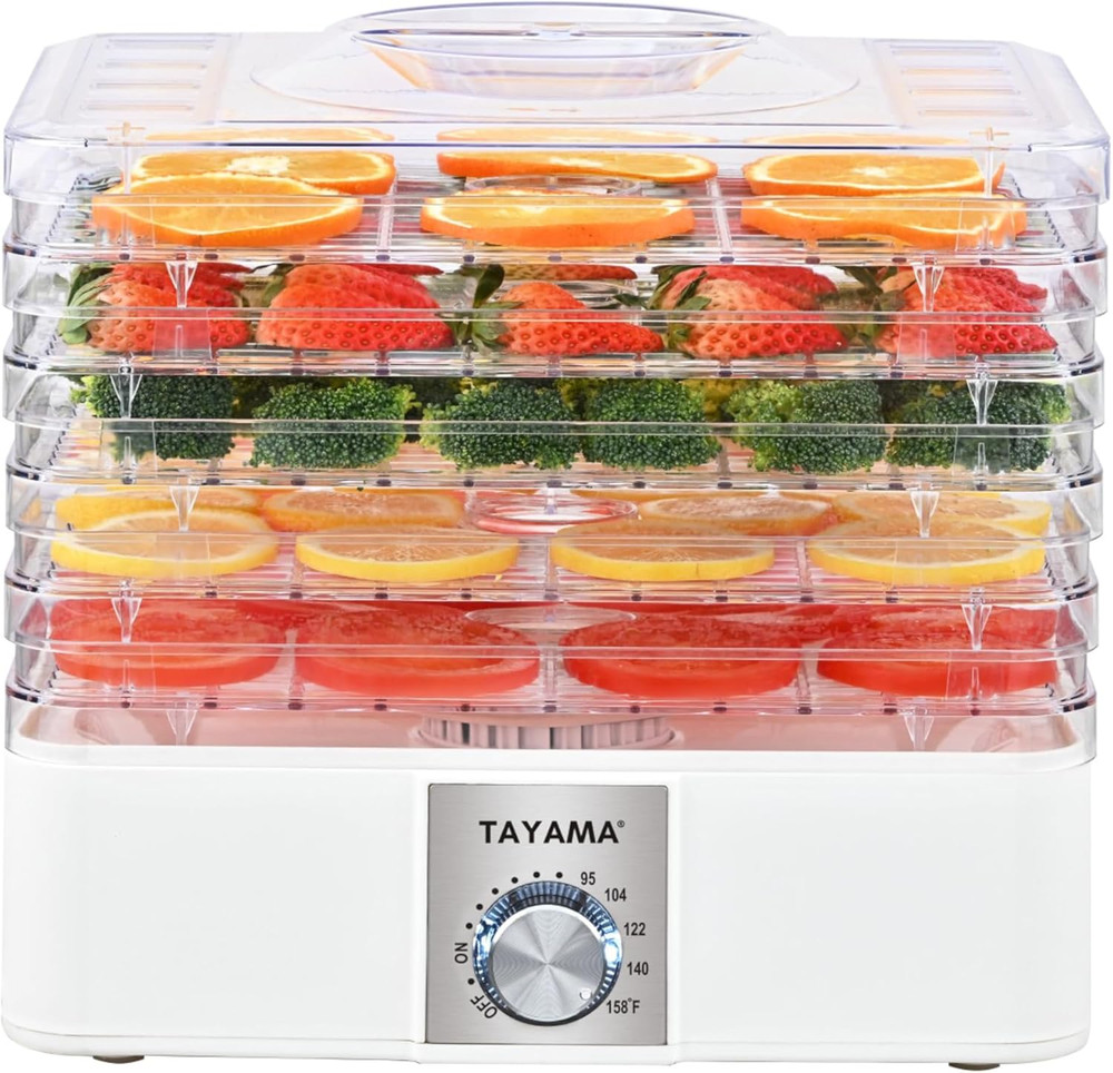 5-Tray Stackable Clear Food Dehydrator