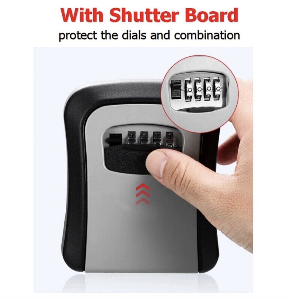 4 Digit Key Safe Lock Box Combination Wall Mount Security Storage Case Organizer