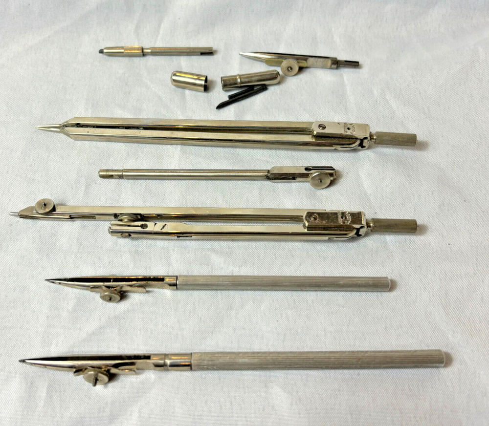 Post 1135 Drafting Engineers Tool Compass Set with Case Made In Germany