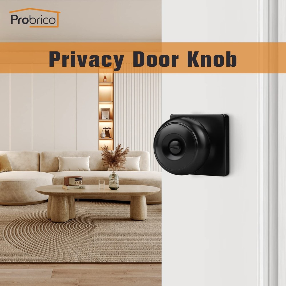 Black Door Knobs Privacy with Square Privacy,